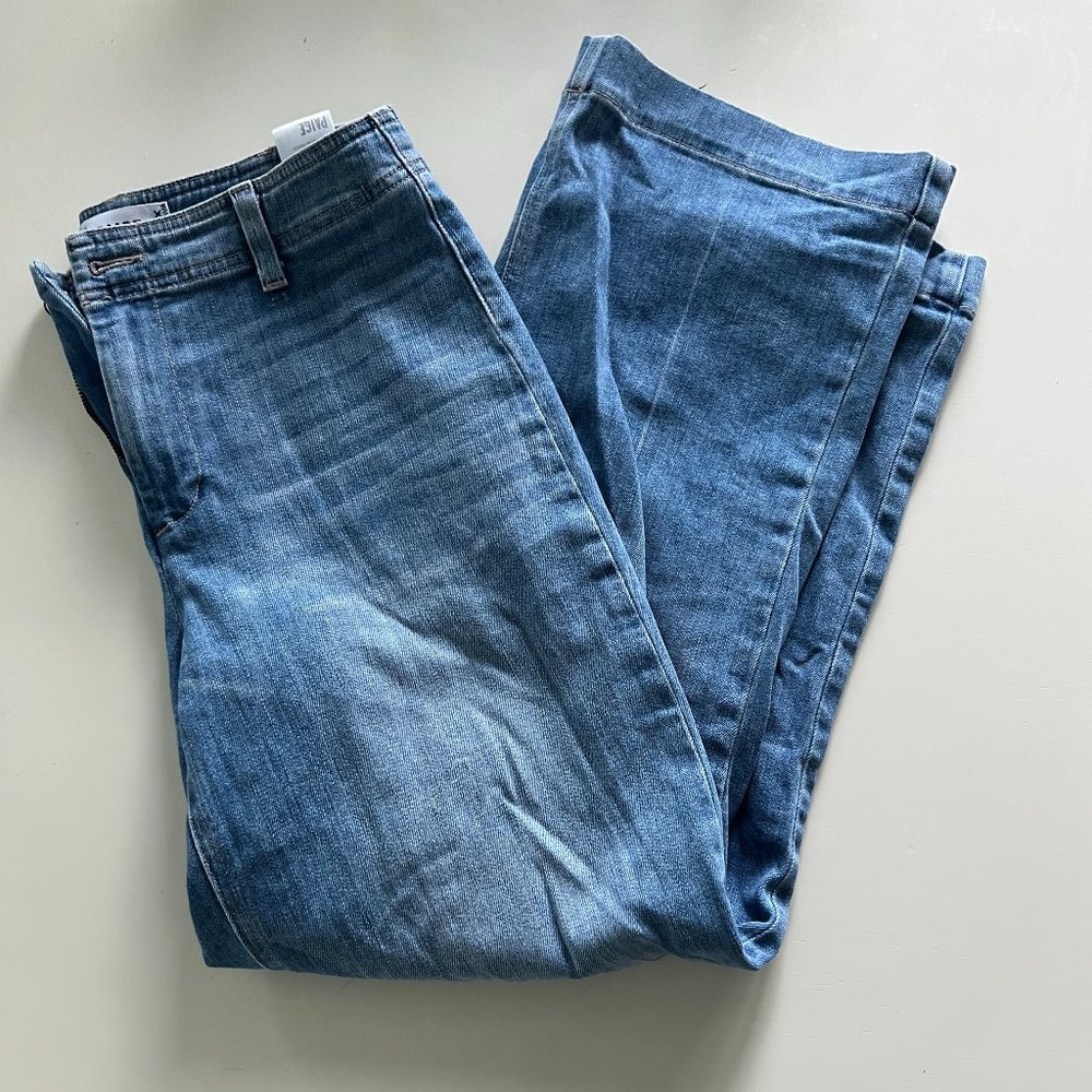 Paige High-waisted Light Wash Denim Culotte Jeans Size 26